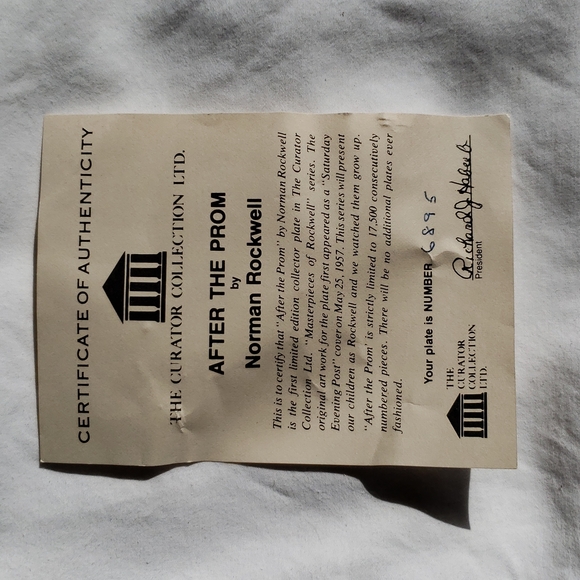 Norman Rockwell Plate "After The Prom" - Picture 3 of 5